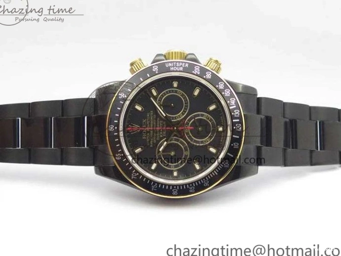 Bracelet Kravitz Daytona Black YG Best Maker On DLC DLC BP Dial Strap) A4130 Edition (Free Leather 0121